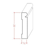 EWBB25 Beaded 3-1/2 inch tall unfinished hardwood baseboard moulding