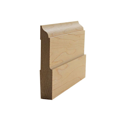 EWBB31 Colonial 3-3/4 inch tall unfinished hardwood baseboard moulding