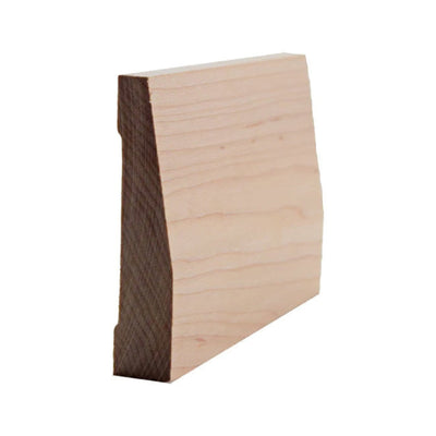 EWBB32 Beveled 3-1/2 inch tall x 3/4 inch thick unfinished hardwood baseboard moulding in various wood types