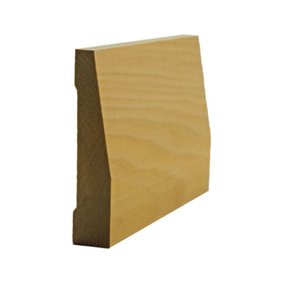 EWBB32 Beveled 3-1/2 inch tall x 3/4 inch thick unfinished hardwood baseboard moulding in various wood types