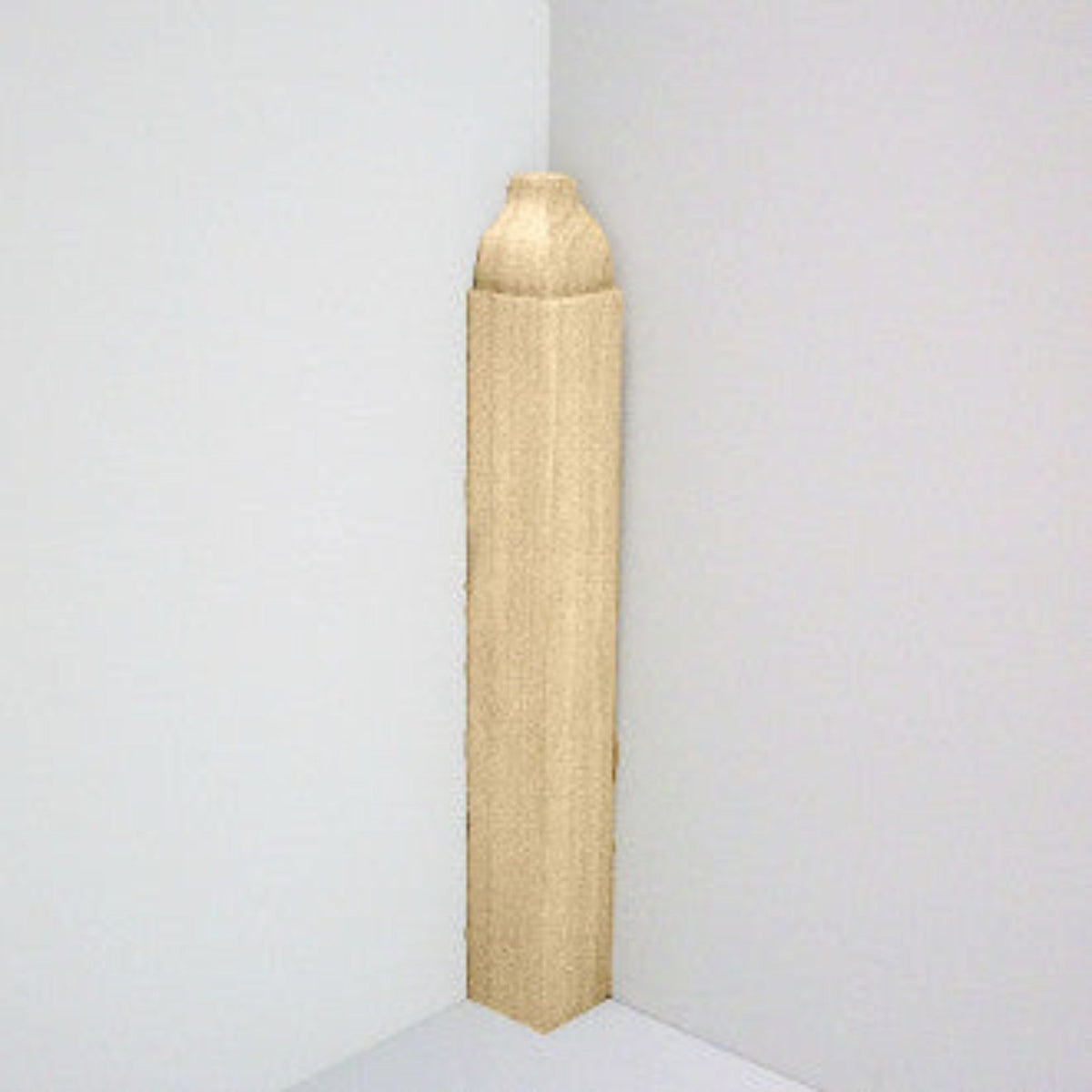 Unfinished solid hardwood inside corner block molding 7/8 inch square by 6-1/2 inches tall