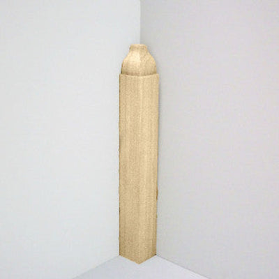 Unfinished solid hardwood inside corner block molding 7/8 inch square by 6-1/2 inches tall