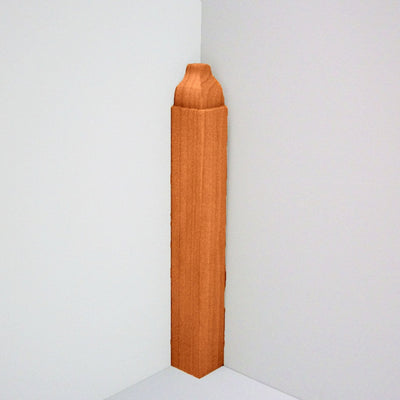 Unfinished solid hardwood inside corner block molding 7/8 inch square by 6-1/2 inches tall