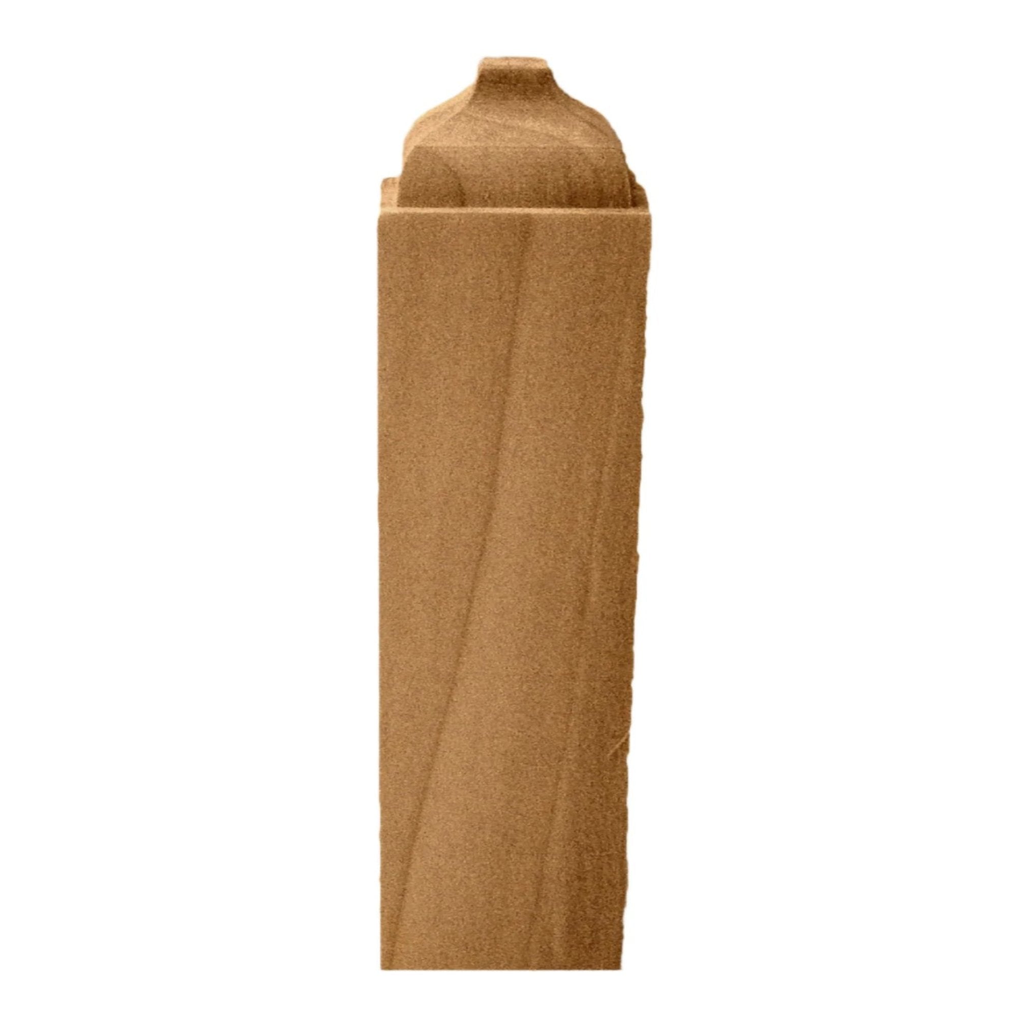 Unfinished hardwood baseboard middle block molding in various wood types