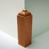 Unfinished hardwood baseboard outside corner block in various wood types