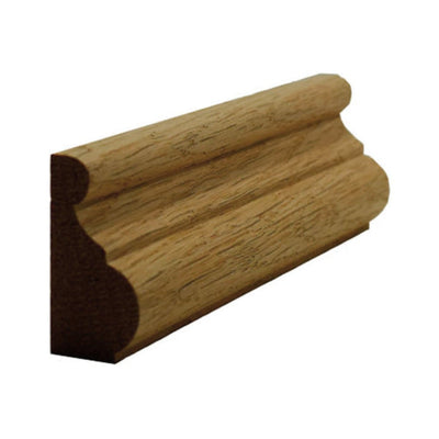 Unfinished traditional base cap moulding 1-3/8 inch tall by 11/16 inch thick in various hardwoods