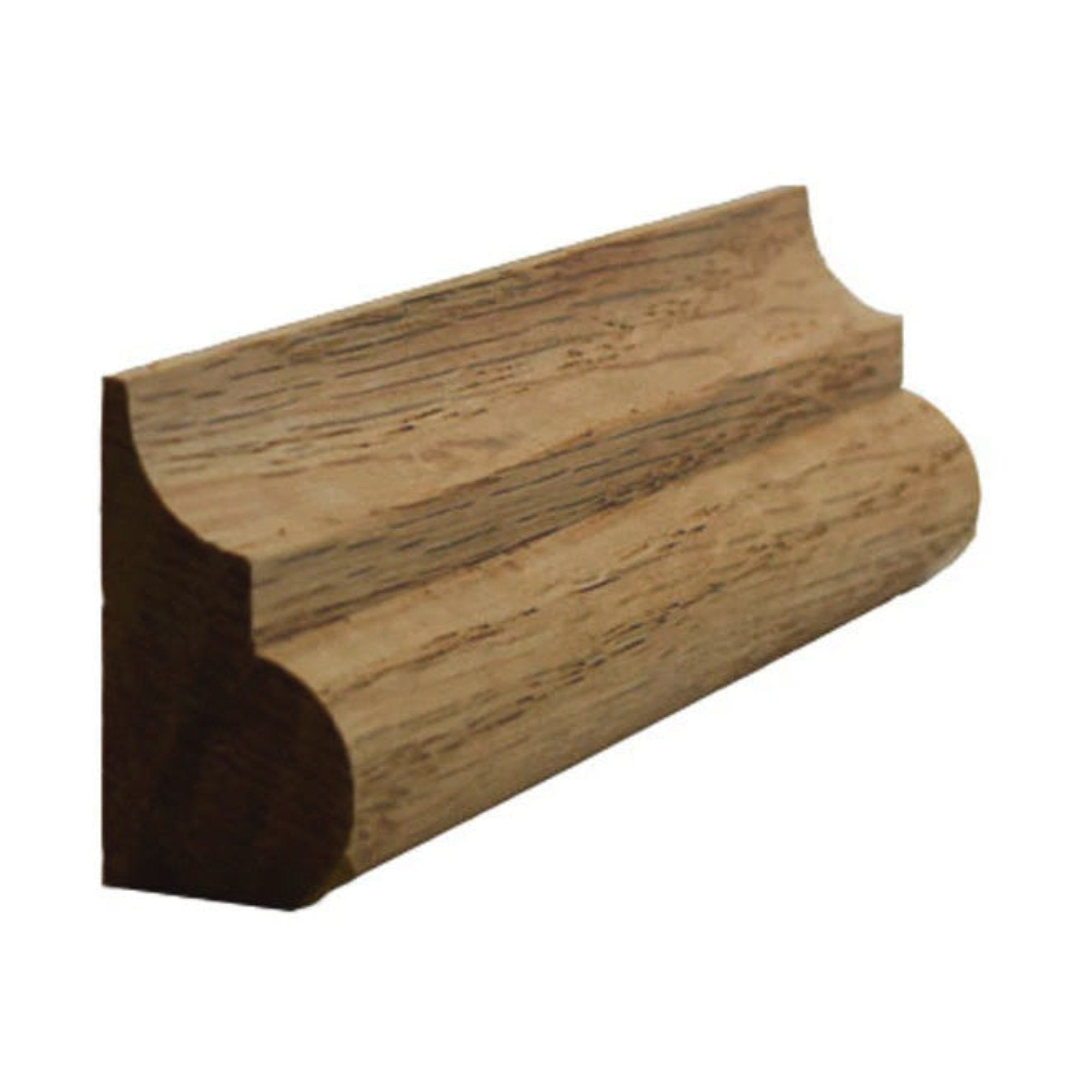 EWBC26 unfinished nose and cove base cap moulding in various hardwoods