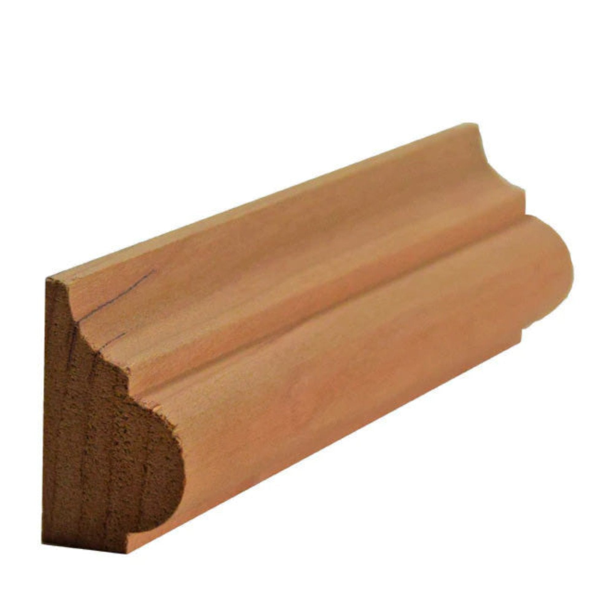 EWBC27 Nose and Cove 1-1/4 inch tall by 3/4 inch base cap moulding unfinished solid hardwood