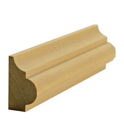 EWBC27 Nose and Cove 1-1/4 inch tall by 3/4 inch base cap moulding unfinished solid hardwood