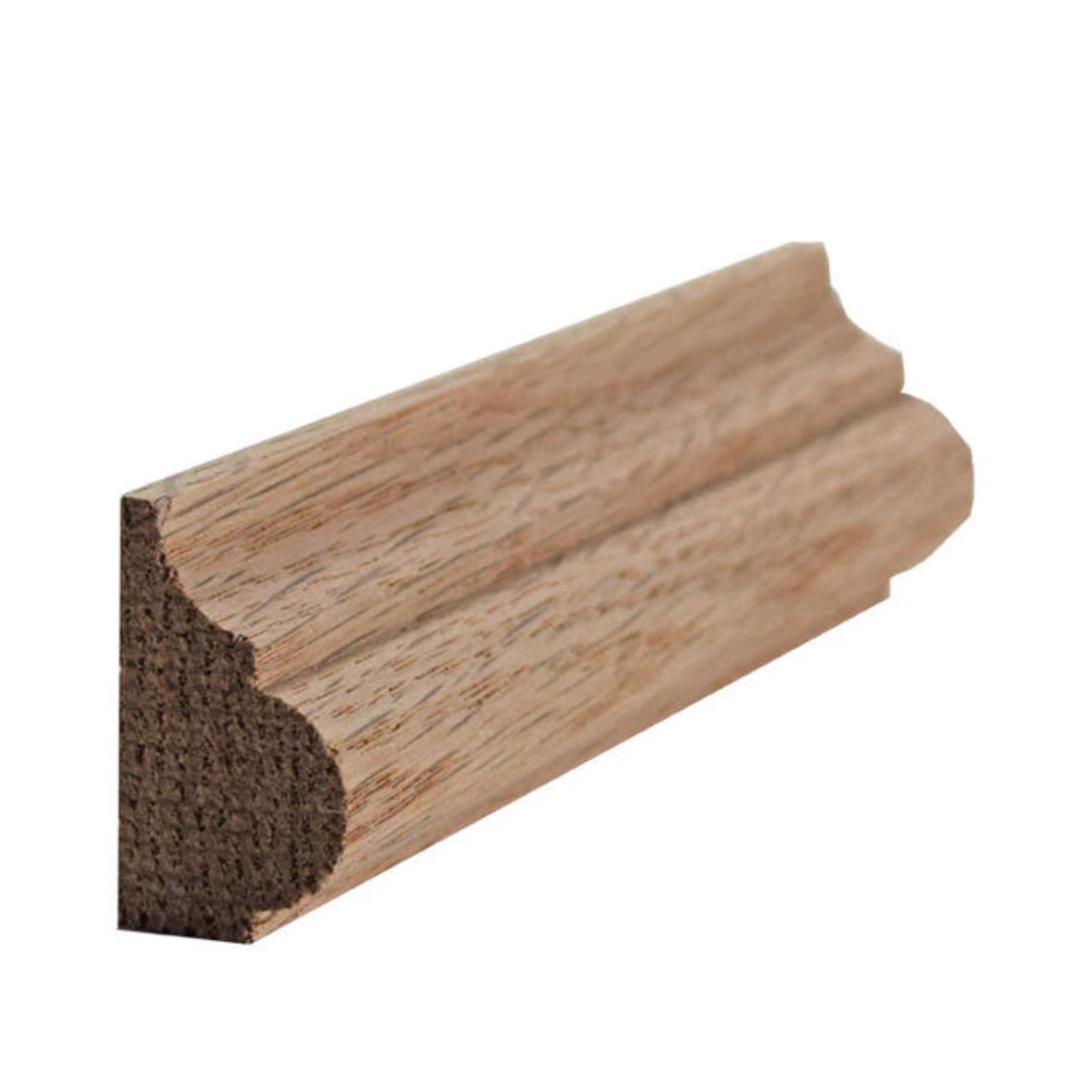 EWBC27 Nose and Cove 1-1/4 inch tall by 3/4 inch base cap moulding unfinished solid hardwood