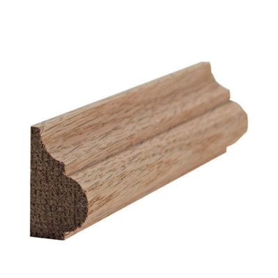 EWBC27 Nose and Cove 1-1/4 inch tall by 3/4 inch base cap moulding unfinished solid hardwood