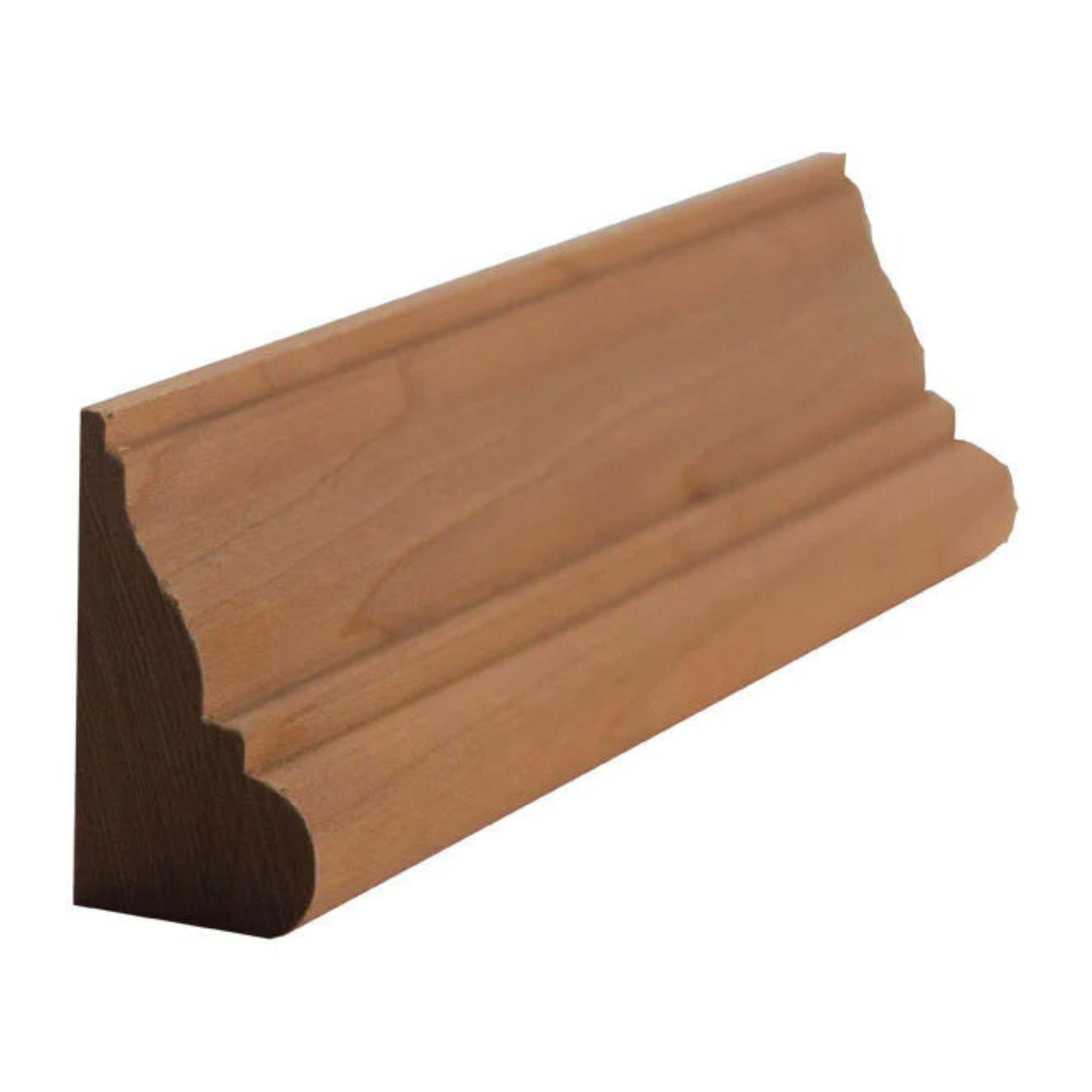 EWBC28 Colonial unfinished solid hardwood base cap moulding in various wood types