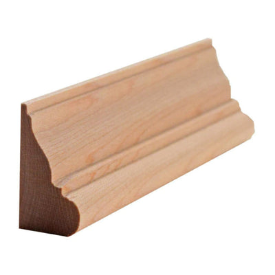 EWBC28 Colonial unfinished solid hardwood base cap moulding in various wood types