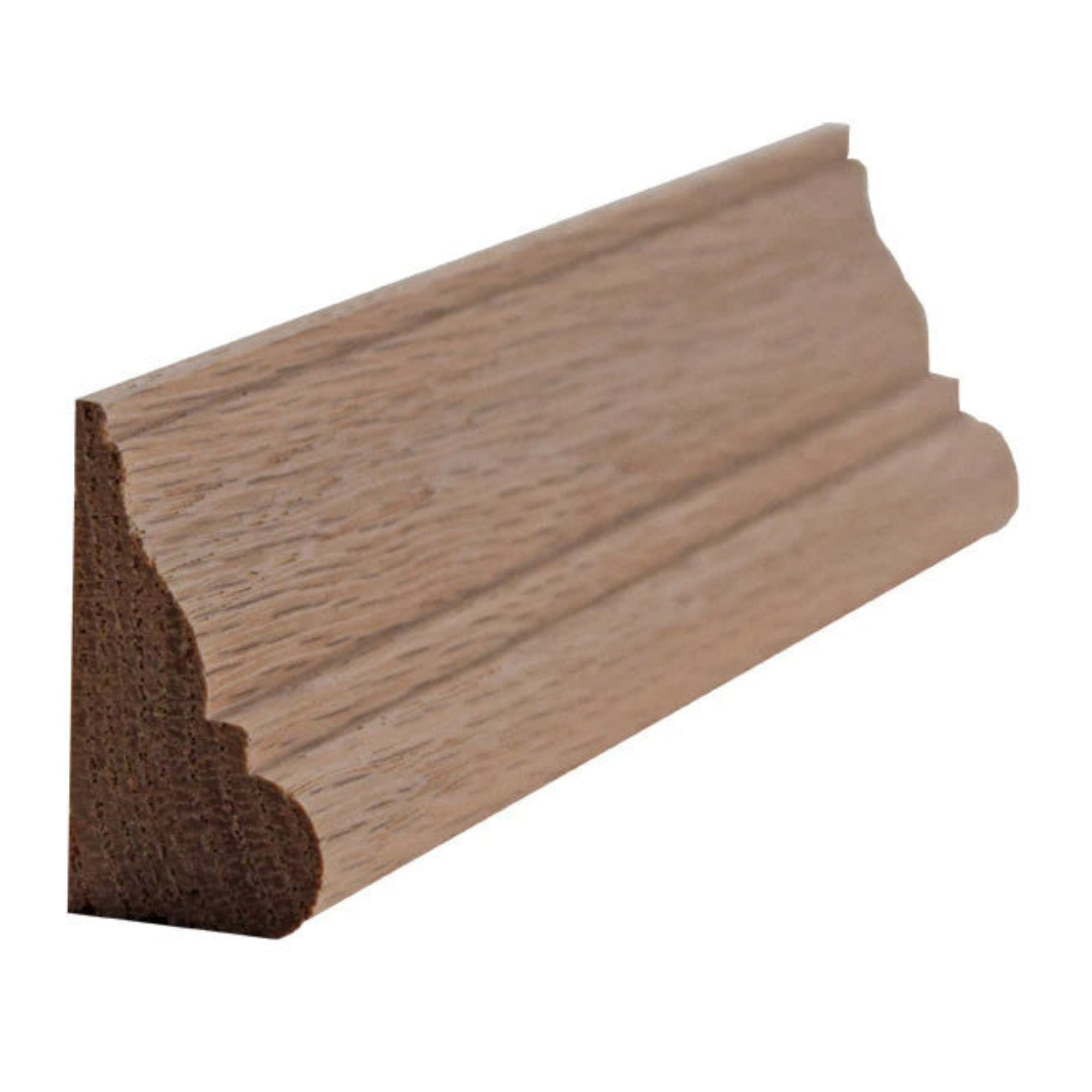 EWBC28 Colonial unfinished solid hardwood base cap moulding in various wood types
