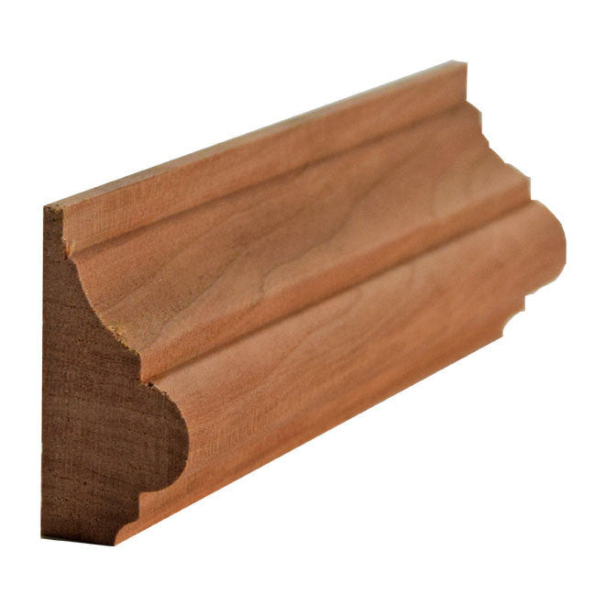 EWBC29 Colonial 1-1/2 inch tall x 3/4 inch thick unfinished base cap molding in various hardwoods