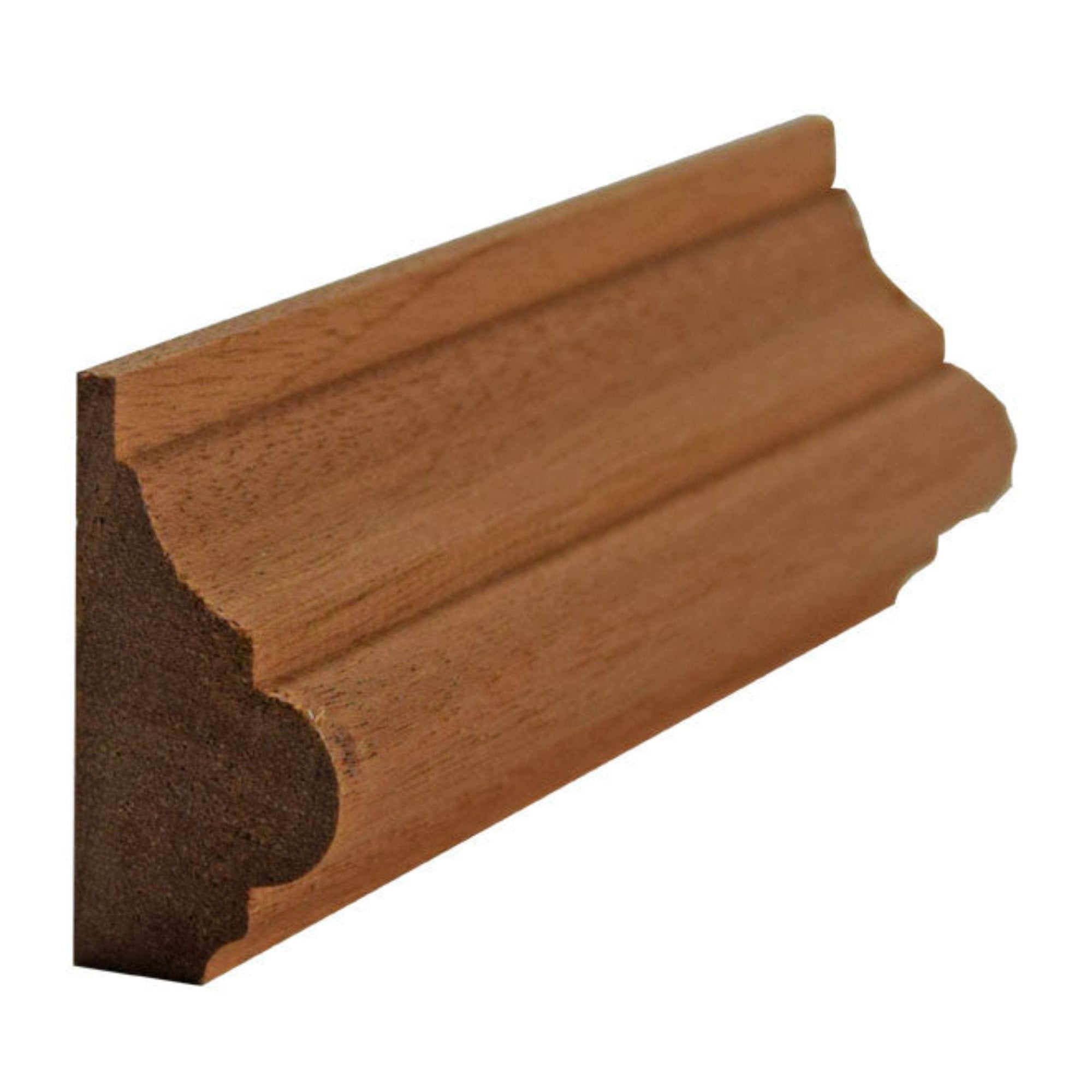 EWBC29 Colonial 1-1/2 inch tall x 3/4 inch thick unfinished base cap molding in various hardwoods