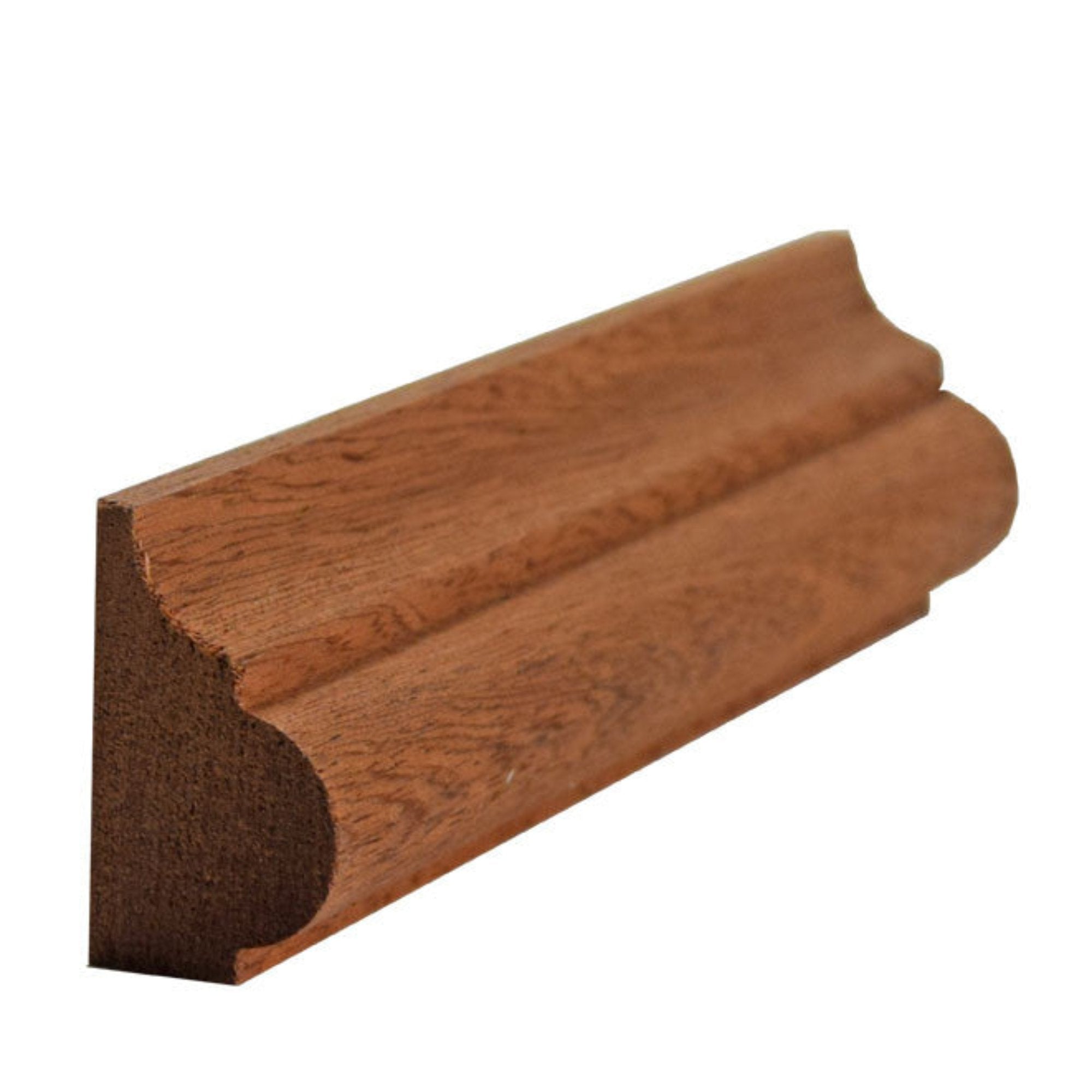 EWBC27 Nose and Cove 1-1/4 inch tall by 3/4 inch base cap moulding unfinished solid hardwood