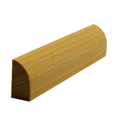 Unfinished solid hardwood baseboard shoe molding 3/4 inch tall by 1/2 inch thick
