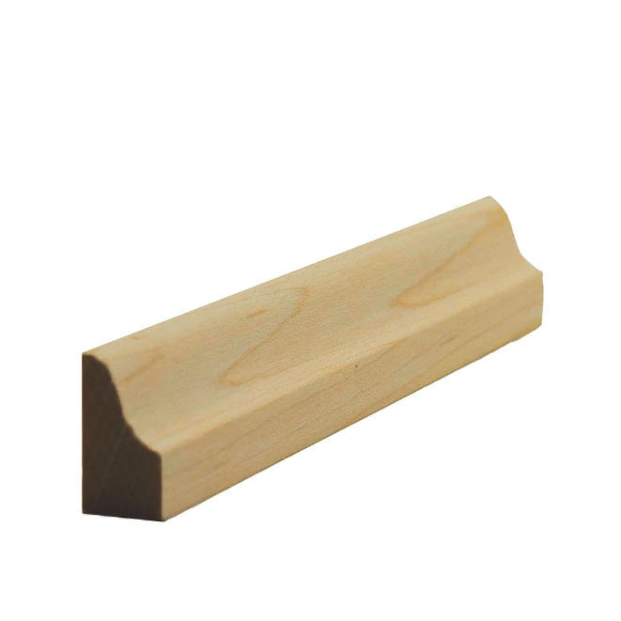 Unfinished solid hardwood baseboard shoe molding, ogea style, 3/4 inch tall