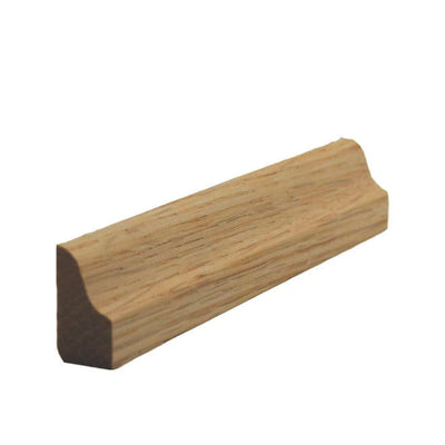 Unfinished solid hardwood baseboard shoe molding, ogea style, 3/4 inch tall