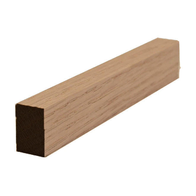 Unfinished solid hardwood baseboard shoe molding 3/4 inch tall by 1/2 inch thick