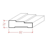 EWCA34 Contemporary 2-1/2 inch wide x 3/4 inch thick stepped hardwood door and window casing unfinished trim