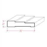 EWCA35 Contemporary 3-1/2 inch wide stepped hardwood casing moulding in various wood types