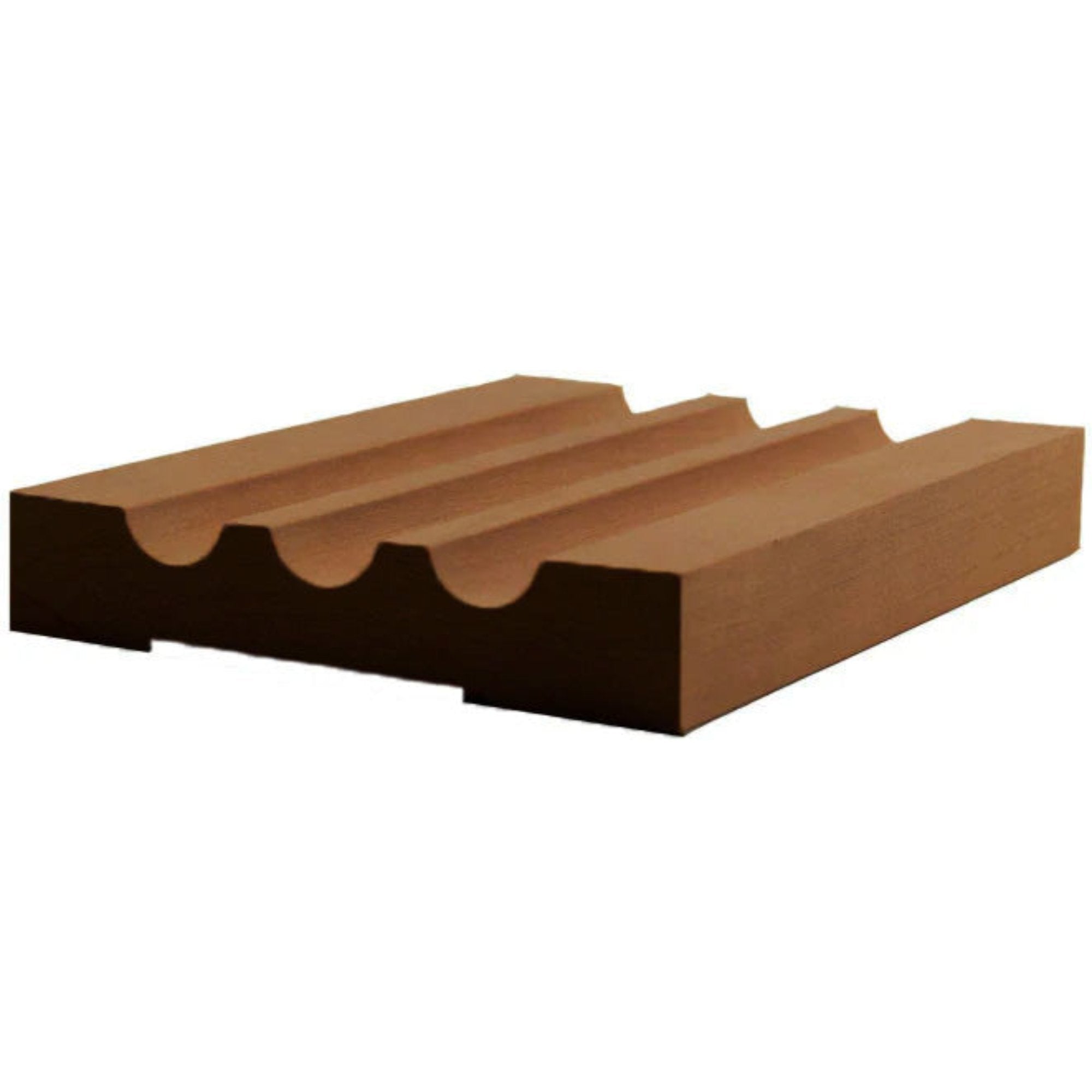 EWCA46 Fluted 3-1/2 inch wide by 3/4 inch thick unfinished hardwood door and window casing moulding