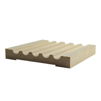EWCA49 Fluted 5-1/8 inch wide x 3/4 inch thick unfinished hardwood door and window casing moulding