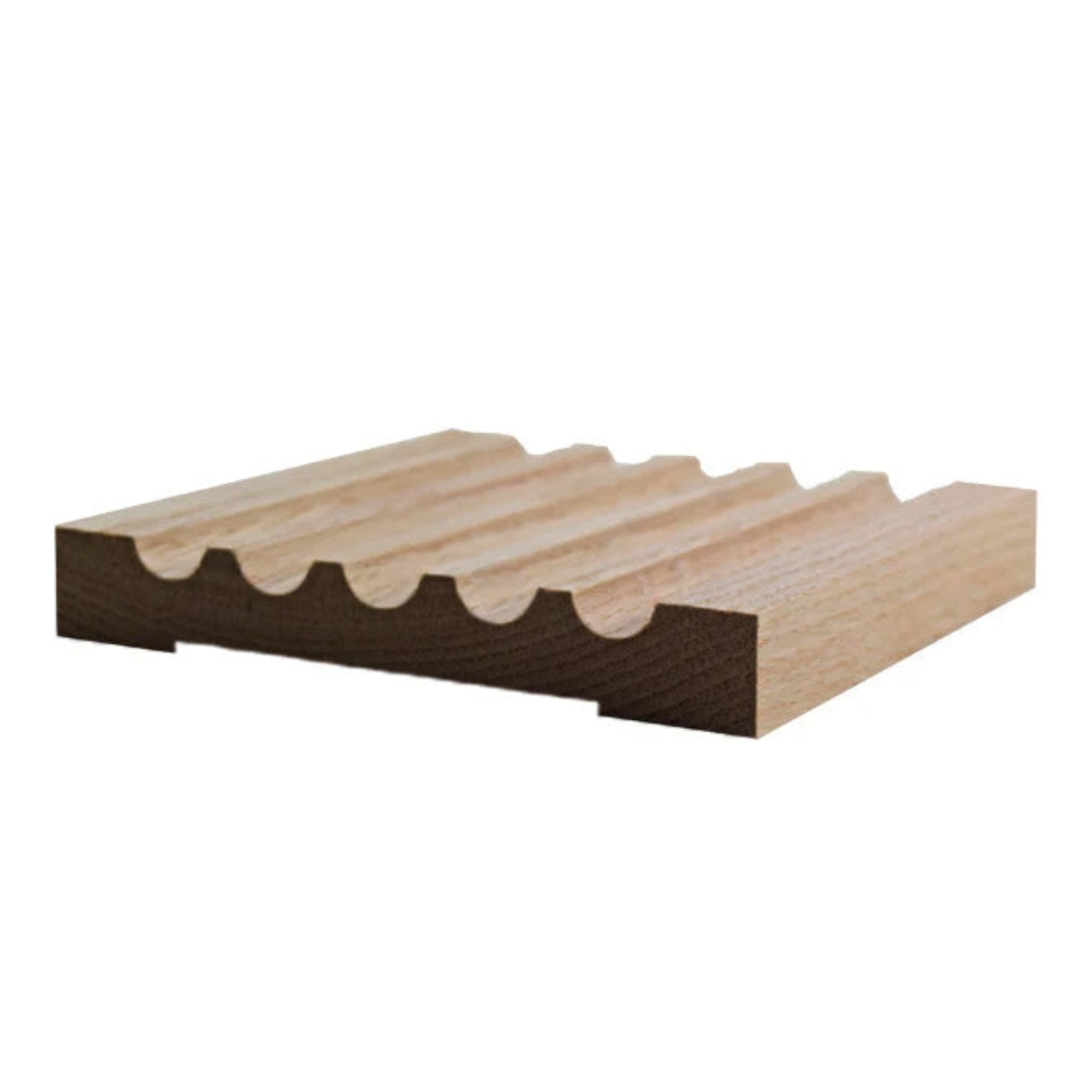 EWCA49 Fluted 5-1/8 inch wide x 3/4 inch thick unfinished hardwood door and window casing moulding