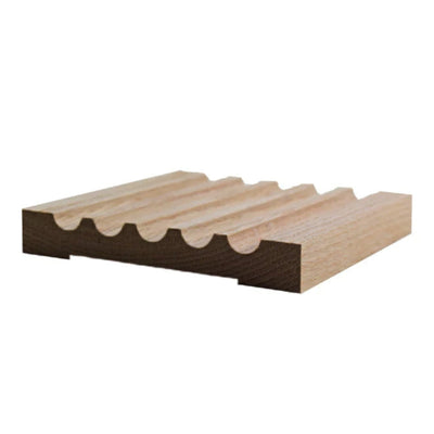 EWCA49 Fluted 5-1/8 inch wide x 3/4 inch thick unfinished hardwood door and window casing moulding