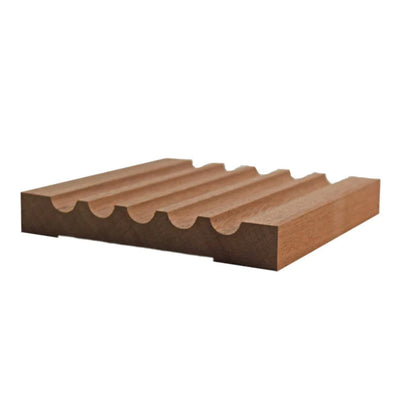 EWCA49 Fluted 5-1/8 inch wide x 3/4 inch thick unfinished hardwood door and window casing moulding