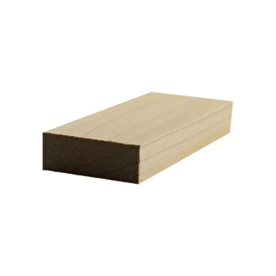 EWCA51 Square Casing 2 inch wide x 3/4 inch thick unfinished hardwood moulding trim in various wood species