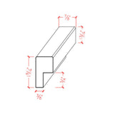 EWCB15 solid hardwood casing back band trim moulding, 1-1/2 inch tall by 7/8 inch thick, unfinished