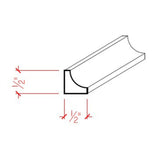 EWCC11 unfinished 1/2 inch by 1/2 inch solid hardwood cove molding trim