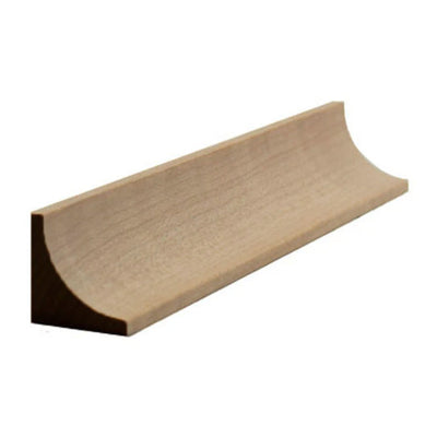 Unfinished 3/4 inch by 3/4 inch solid hardwood cove molding trim