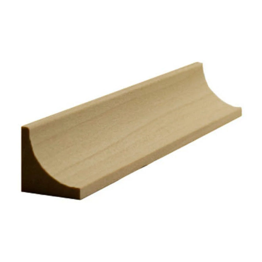Unfinished 3/4 inch by 3/4 inch solid hardwood cove molding trim