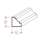 EWCC14 unfinished solid hardwood cove molding 3/4 inch by 3/4 inch