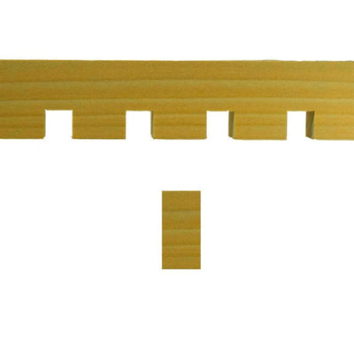 Unfinished solid hardwood dentil moulding 1-5/8 inch high by 5/8 inch thick