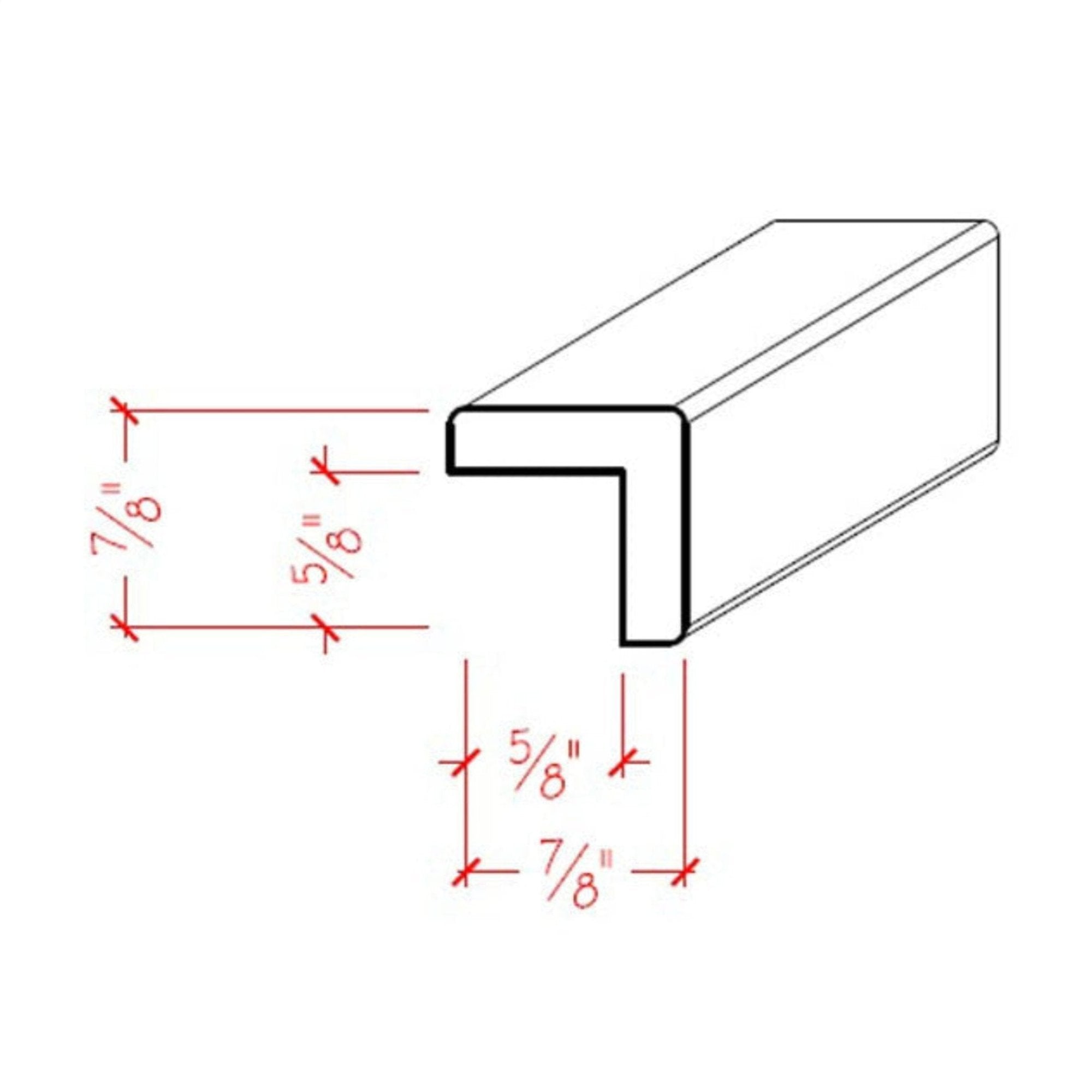EWCG11 unfinished hardwood corner guard molding 7/8 inch by 7/8 inch