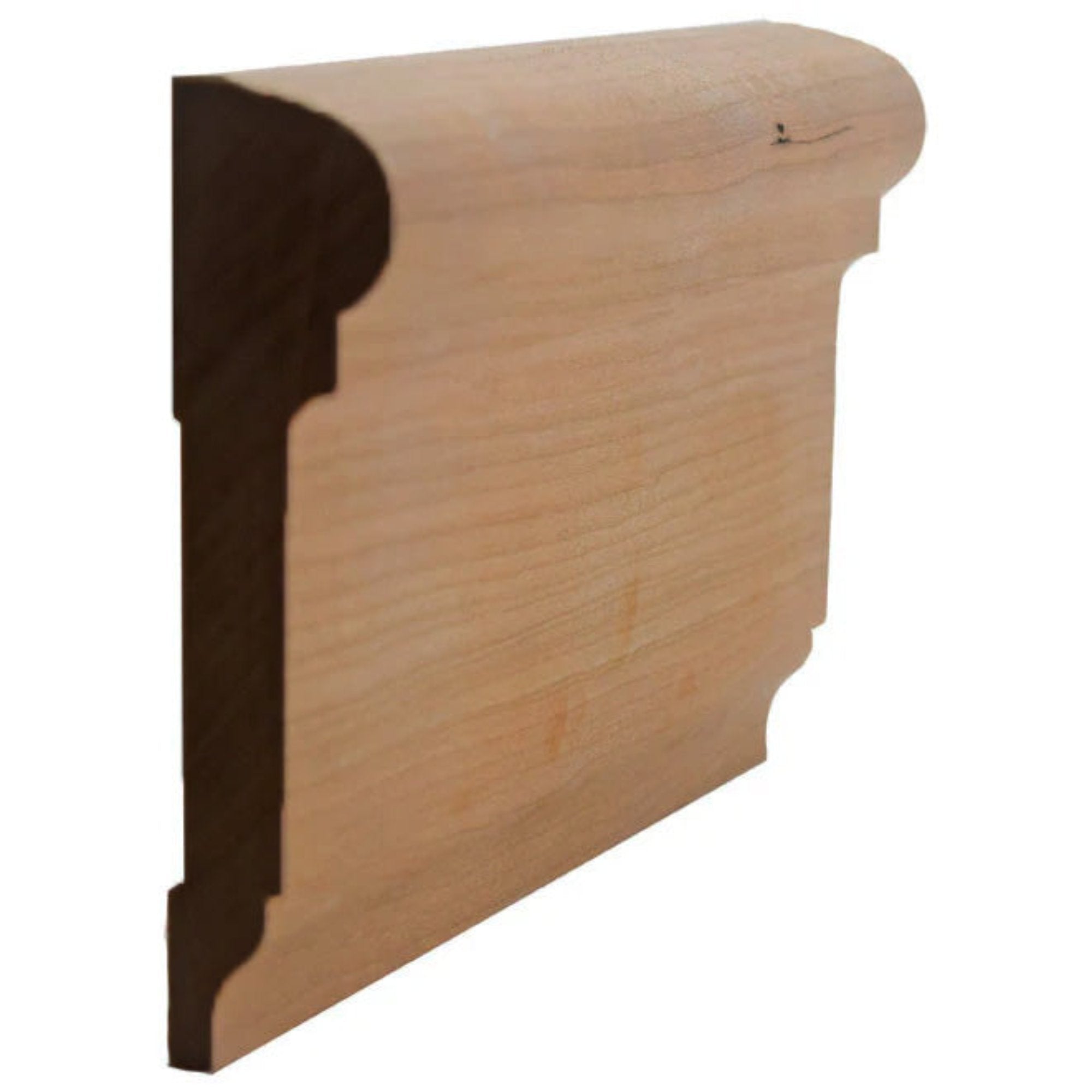 EWCH17 Colonial Chair Rail unfinished hardwood molding showing profile and wood grain