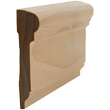 EWCH17 Colonial Chair Rail unfinished hardwood molding showing profile and wood grain