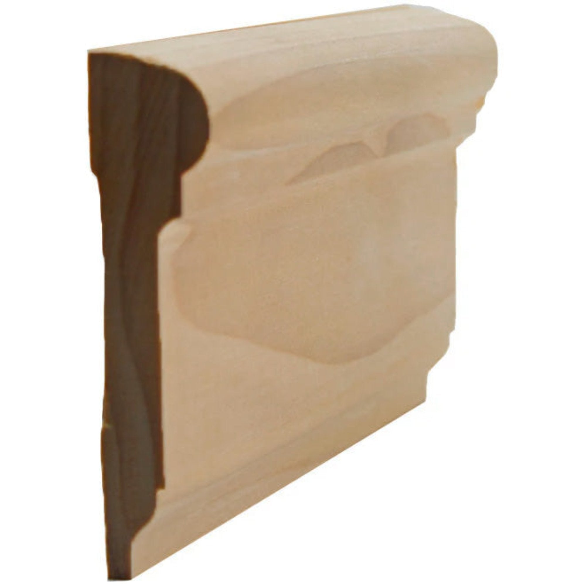 EWCH17 Colonial Chair Rail unfinished hardwood molding showing profile and wood grain