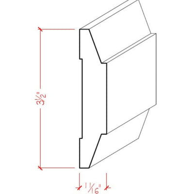 EWCH19 Contemporary Chair Rail molding in unfinished hardwood