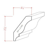 EWCR12 Colonial Crown Moulding unfinished hardwood profile