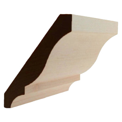 EWCR13 unfinished hardwood crown molding showing profile and natural wood grain