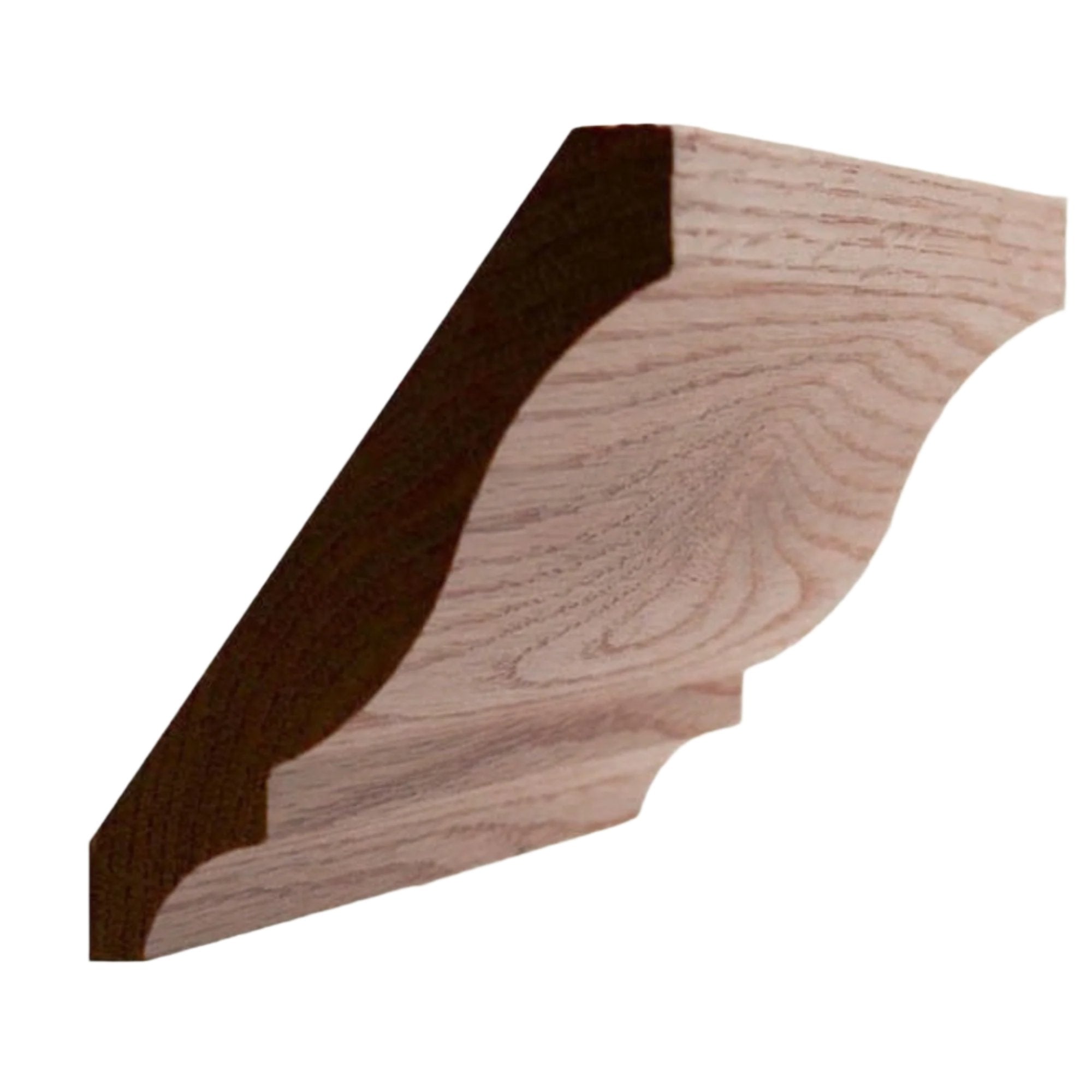 EWCR13 unfinished hardwood crown molding showing profile and natural wood grain