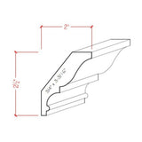 EWCR17 unfinished solid hardwood crown molding, 2-1/2 inch high by 2 inch deep