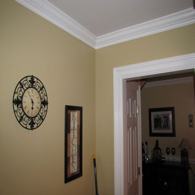 EWCR18 unfinished hardwood crown molding showing traditional profile