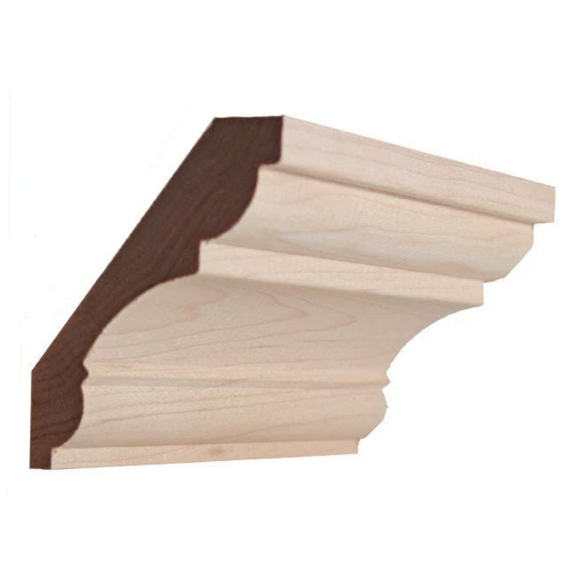 EWCR20 unfinished solid hardwood crown molding 3/4 inch thick by 3-5/8 inch wide